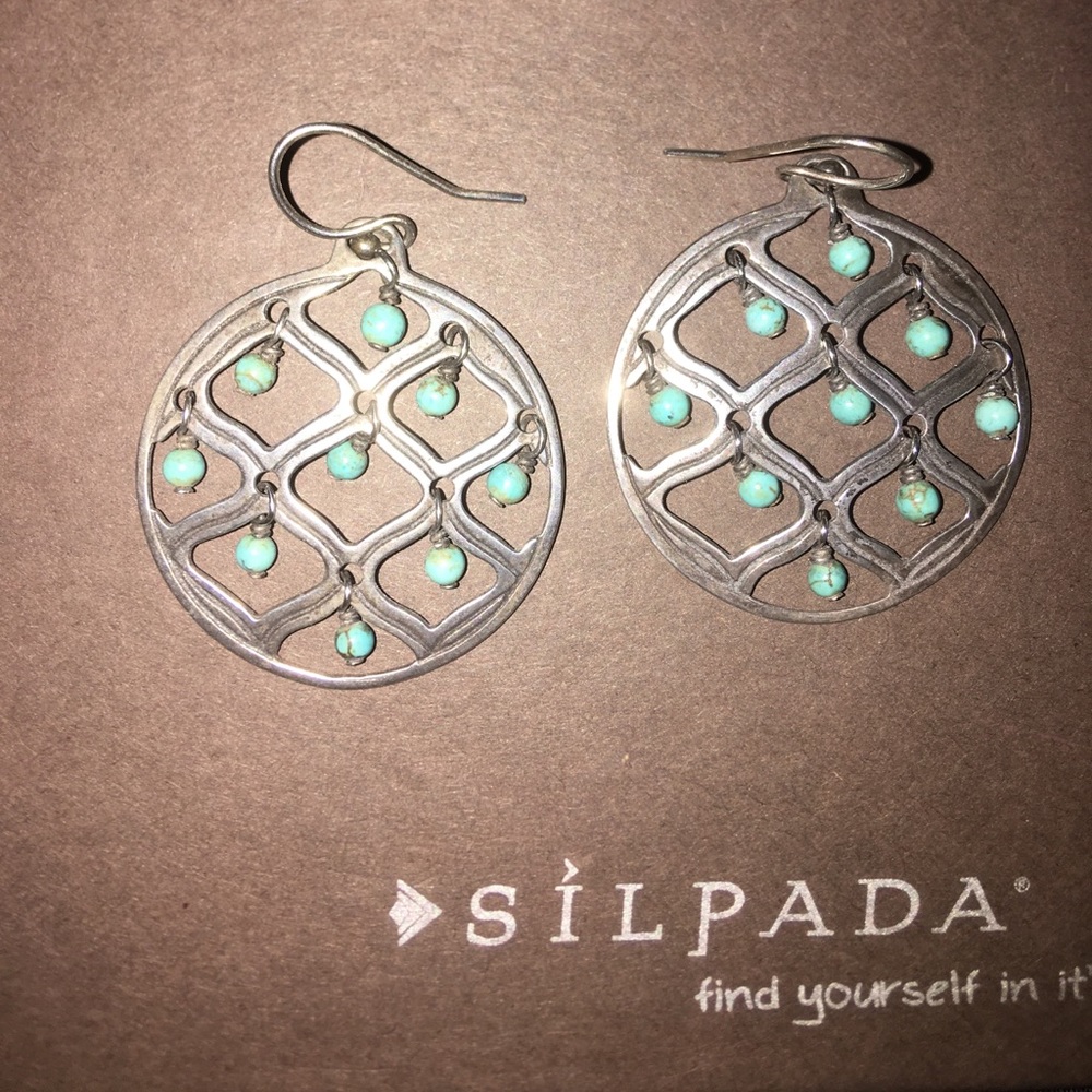 Silpada Howlite Beaded .925 SS Earrings